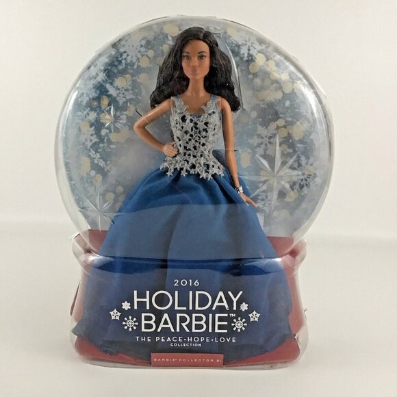 Barbie 2016 Holiday Peace Hope Love Collection African American Doll Blue  Mattel